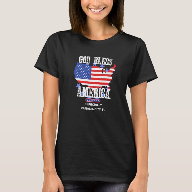 T-shirt God Bless America Especially Panama City FL US Sta (Devant)
