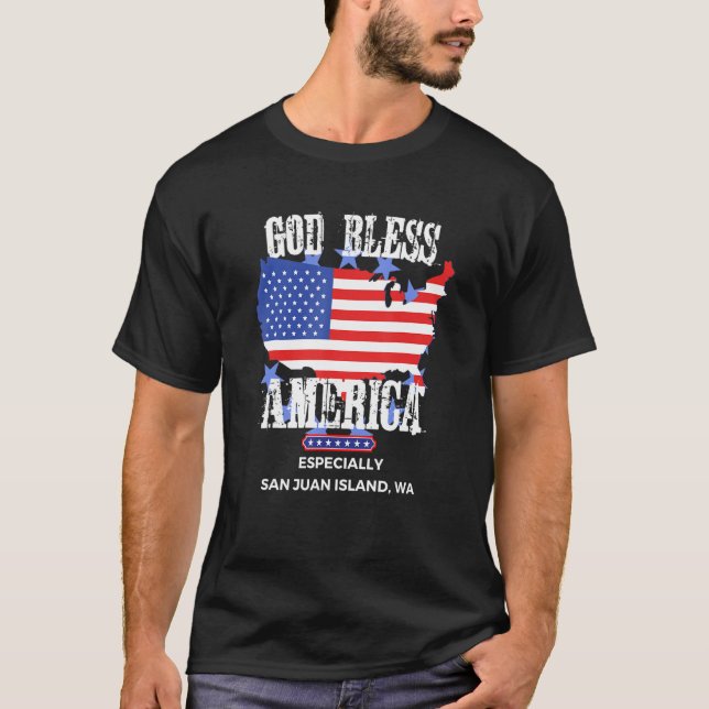 T-shirt God Bless America Especially San Juan Island WA US (Devant)