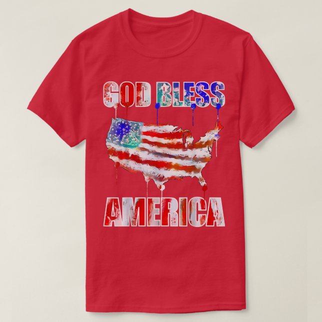 T-shirt God Bless America Graffiti style American Art  (Design devant)