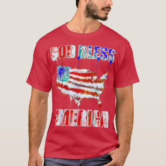 T-shirt God Bless America Graffiti style American Art 