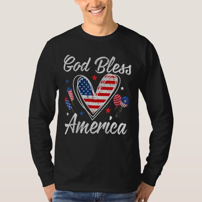 T-shirt God bless America Patriotic Independence Day 4th O (Devant)