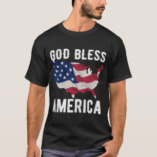 T-shirt God Bless America Patriotic USA Flag Vintage