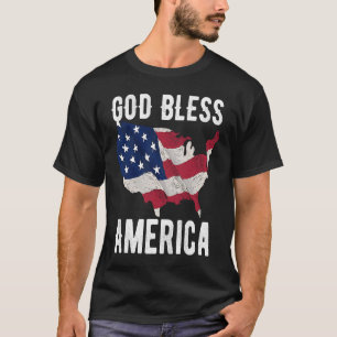 T-shirt God Bless America Patriotic USA Flag Vintage