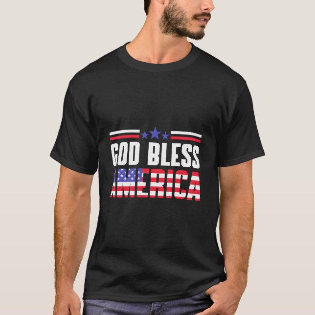 T-shirt God Bless America Usa American Flag 4Th Of July Pa (Devant)