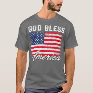 T-shirt God Bless America USA Flag 4th of July Patriotic