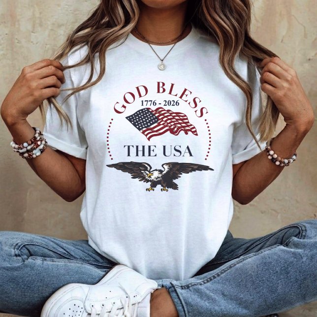 T-shirt God Bless the USA – 1776–2026 Patriotic Eagle (Créateur téléchargé)