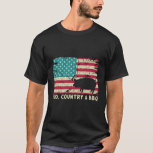 T-shirt God Country Et Bbq American Flag Christian