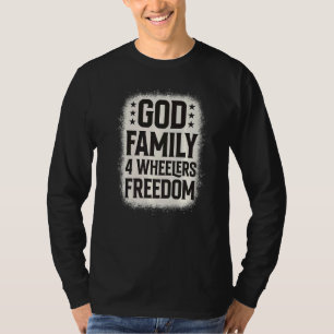 T-shirt God Family 4 Wheers Freedom Atv Quad Dirt Bike M