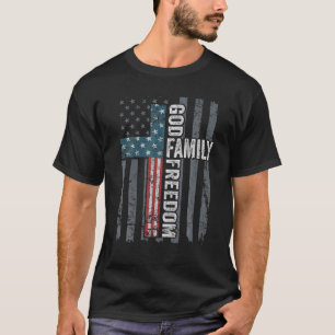 T-shirt God Family Freedom - Christian Faith USA Drapeau C