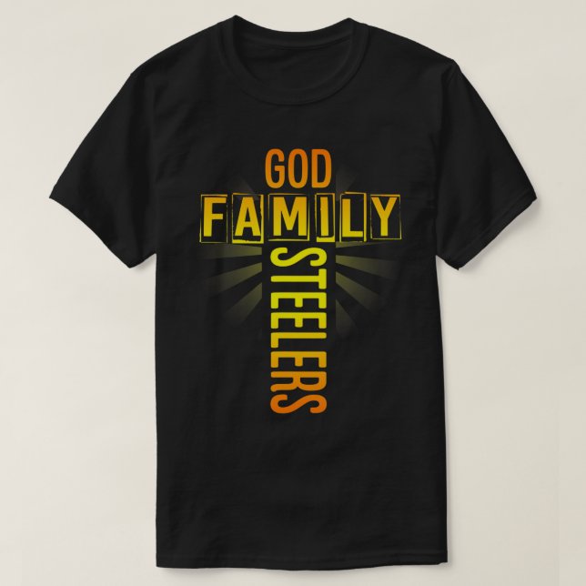 T-shirt God Family Steeler Chemise Fête des pères Cadeau T (Design devant)