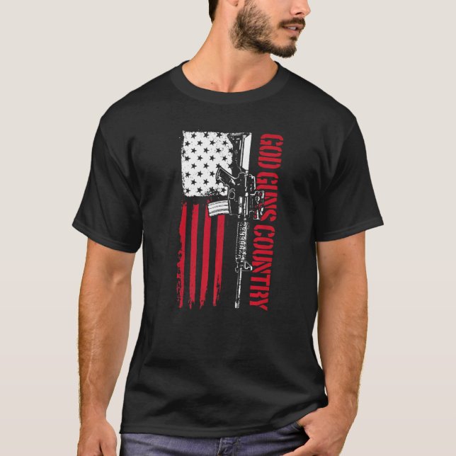 T-shirt God Guns Country Ar15 Gun Rights America 2nd Amend (Devant)