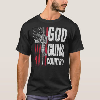 T-shirt God Guns Country AR-15 Gun Rights American Flag Pa