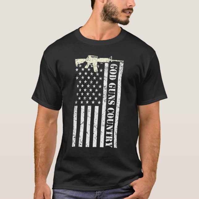 T-shirt God Guns Country With Gun American Flag Patriotic_ (Devant)