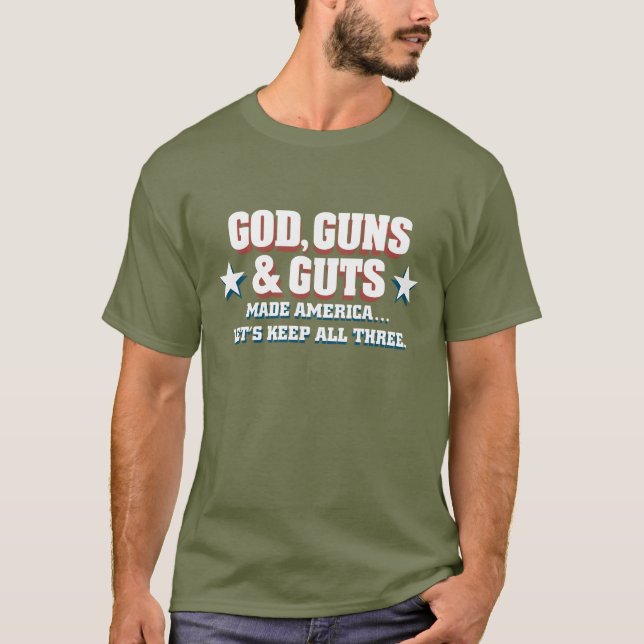 T-shirt "God, Guns & Guts" de HM Murdock (Devant)