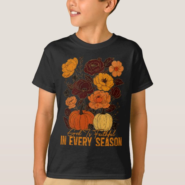 T-shirt God Is Faithful In Every Season Christian Fall Boh (Devant)