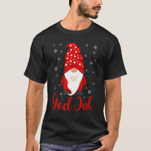 T-shirt God Jul Norwegian Gnome Joyeux vêtement de Noël