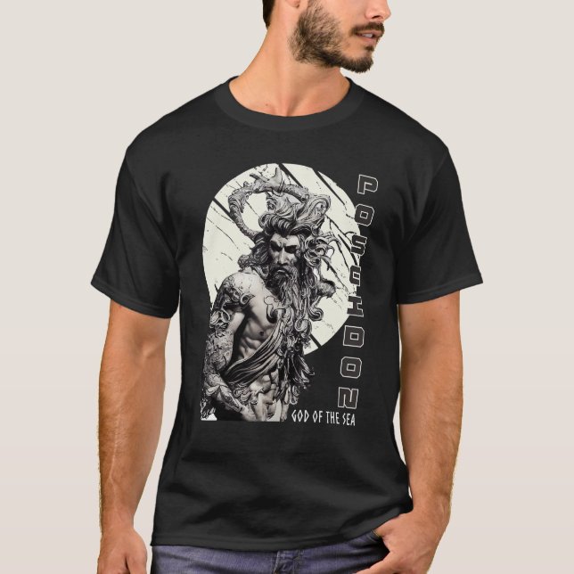 T-shirt God Of The Sea Poseidon Ancient Greek Mythology (Devant)