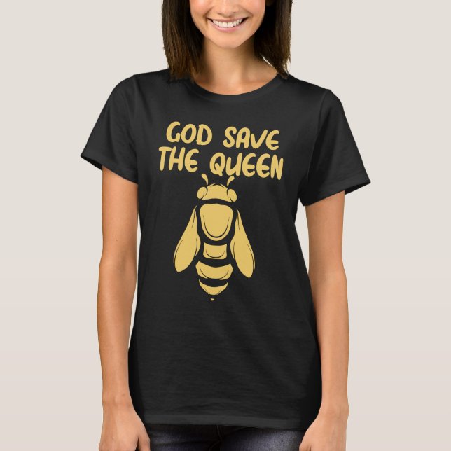 T-shirt God Save The Queen  Beekeeping Environmentalist Be (Devant)