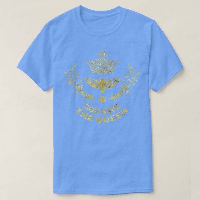 T-shirt God Save the Queen  Funny Environmental Beekeeper  (Design devant)