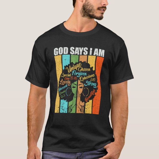 T-shirt God Say I Am Powerful Black Melanin History Month_ (Devant)