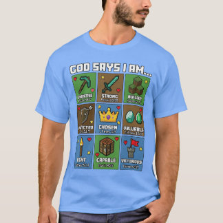 T-shirt God Says I Am Bible Verses Pixel Art Christian Gam