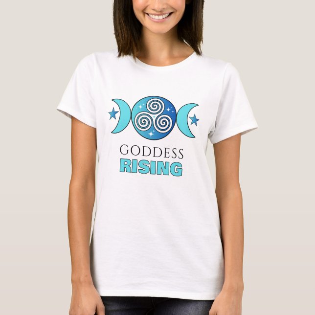 T-shirt Goddess Rising Turquoise & Blue Ocean Tee (Devant)