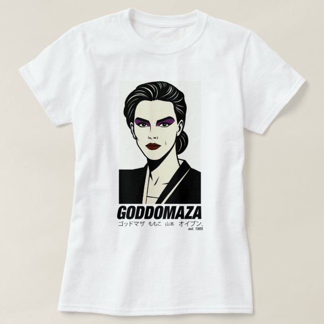 T-SHIRT GODDOMAZA EST. 1985 WOMEN WHITE TEE (Design devant)