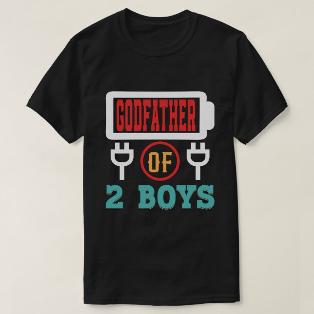T-shirt GODFATHER De 2 Garçons Batterie Fête des pères (Design devant)