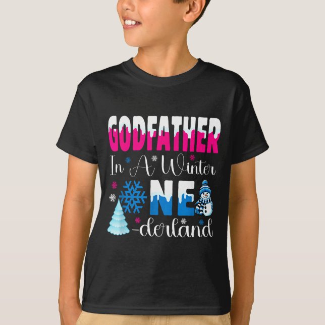 T-shirt Godfather In A Winter Onederland Bday Girl Sweet S (Devant)