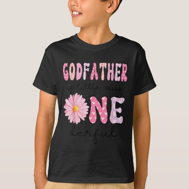 T-shirt Godfather Of Little Miss Onederful 1st Birthday Nk (Devant)