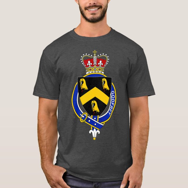 T-shirt Godfrey Manteau d'armoiries Famille Crest (Devant)