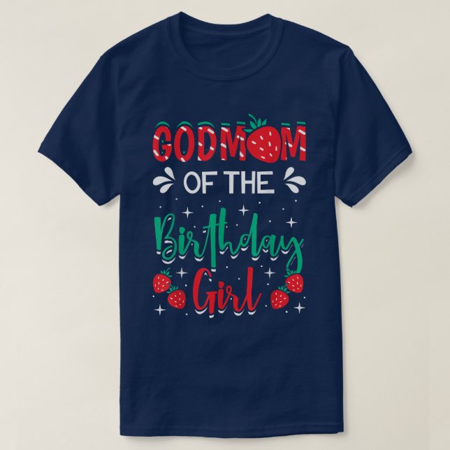 T-shirt Godmamie De L'Anniversaire Fille Fraise Anniversai (Design devant)