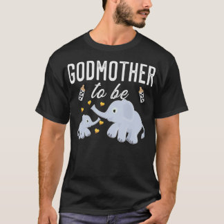 T-shirt Godmère à être éléphant Baby shower mignonne _1