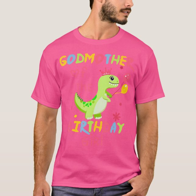 T-shirt Godmère De La Fille Anniversaire Chemise Dinosaur  (Devant)
