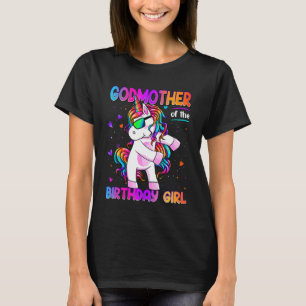 T-shirt Godmère de l'anniversaire fille Dabbing Unicorn Pa