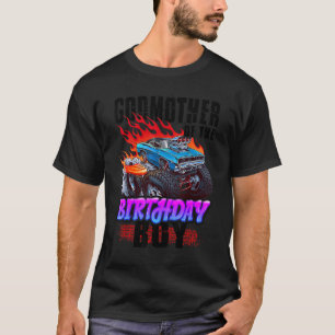 T-shirt Godmère De L'Anniversaire Garçon Monster Truck Bla