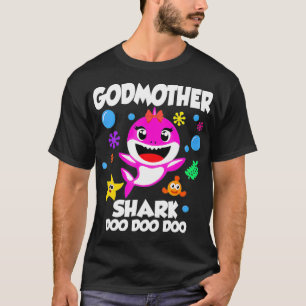 T-shirt Godmère Du Bébé Requin Anniversaire Godmère Sh
