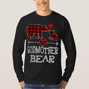 T-shirt Godmère Ours Pajama de Noël Rouge Plaid Buffalo
