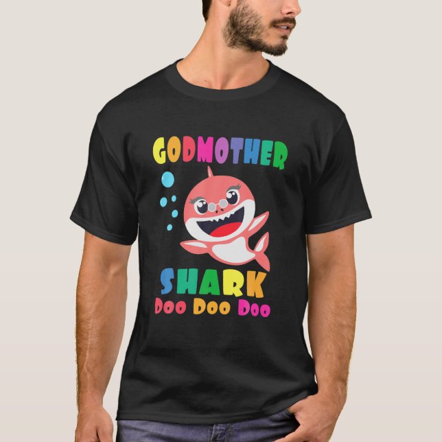 T-shirt Godmère Shark Cadeau mignonne bébé requin famille  (Devant)