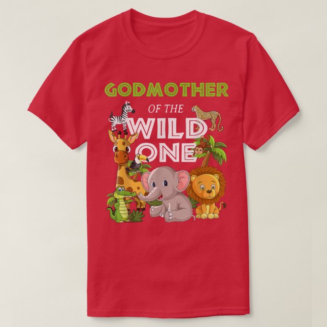 T-shirt GodMother of the Wild One Zoo Birthday Safari Jung (Design devant)
