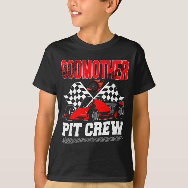 T-shirt Godmother T Crew Racing Family Race Car Birthday B (Devant)