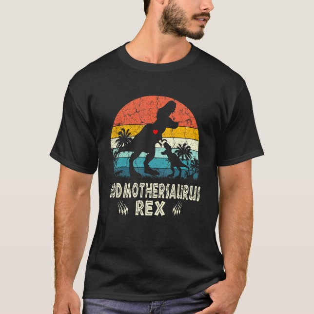 T-shirt Godmothersaurus T Rex Dinosaur Godmother Saurus Fa (Devant)
