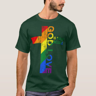 T-shirt Gods Love Is Fully Inclusive Christian Jesus LGBT 