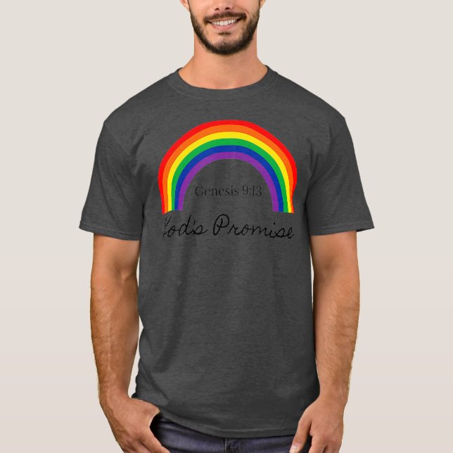 T-shirt Gods Promise Genèse 913 Christian Rainbow (Devant)