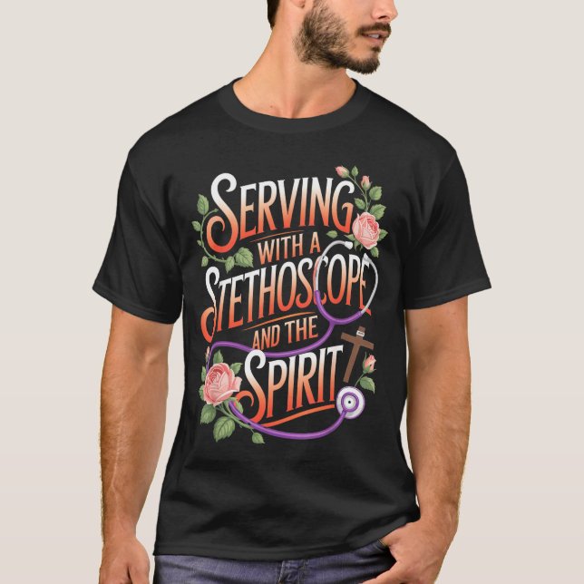 T-shirt God's Work In Scrubs Jesus Faith God Cna Christian (Devant)