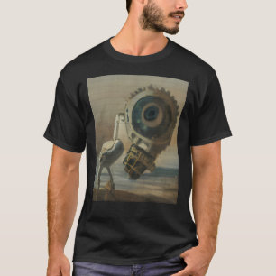 T-shirt Goéland robot généré par l'IA, style peinture à l'