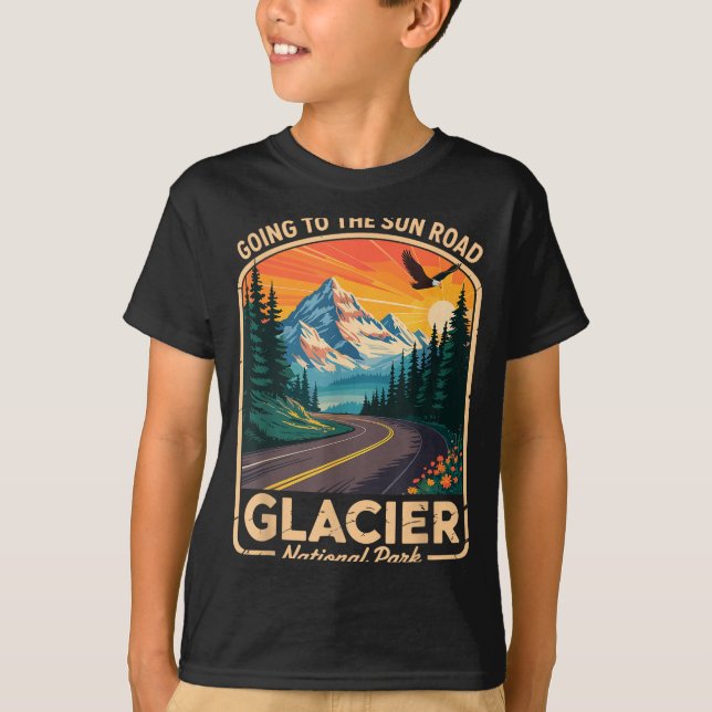 T-shirt Going To The Sun Road Shirt Montana T Shirt Glacie (Devant)