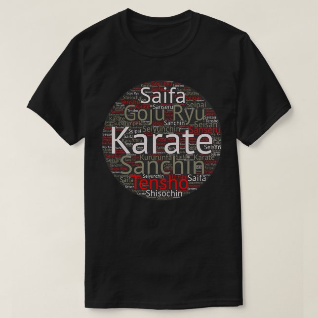 T-shirt Goju Karate Kata Word Cloud (Design devant)