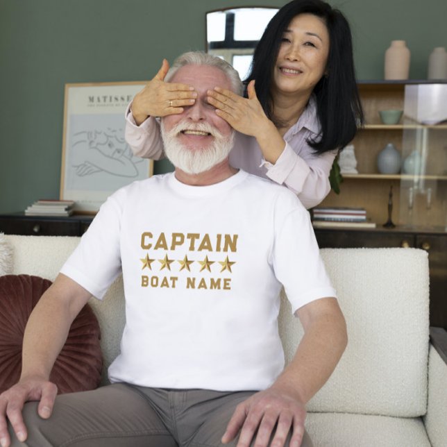 T-shirt Gold 3-D Stars Texte Personnalisé Conception Nauti (Créateur téléchargé)