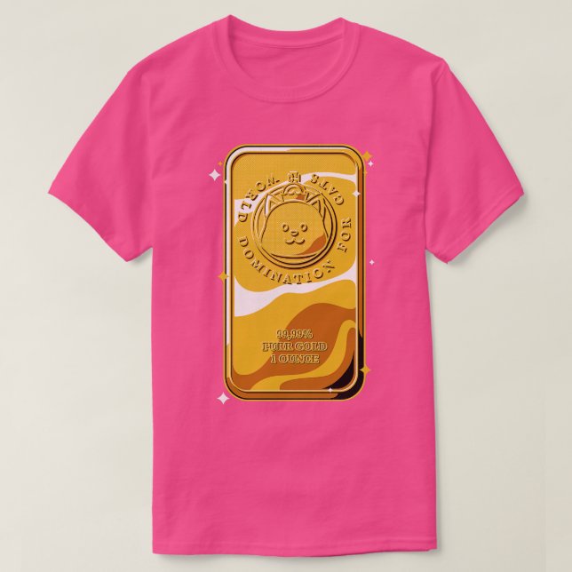 T-shirt Gold Bar Chat Domination mondiale pour chats par T (Design devant)